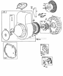 Blower HsgFlywheel Rewind Diagram and Parts List for 080432-8572-01  Briggs and Stratton Engine